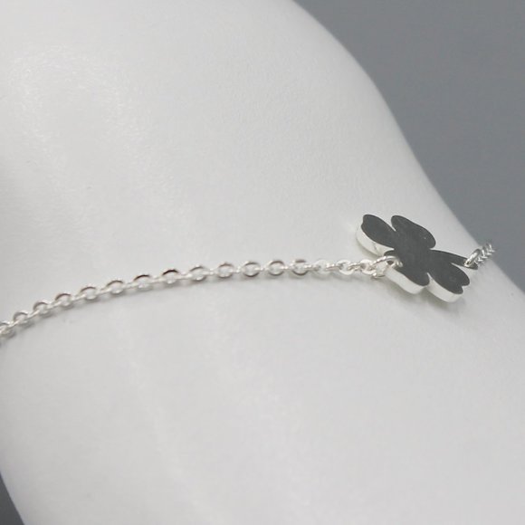 Lucky clover tennis bracelet silver tone - Picture 5 of 6